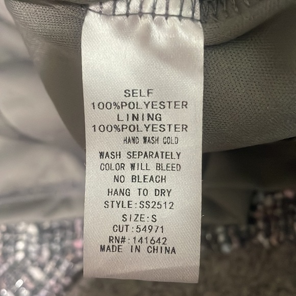 She+Sky Tweed Skirt Small Plaid Coquette Metallic Y2K Academia Pencil Mini Girly - Picture 10 of 11